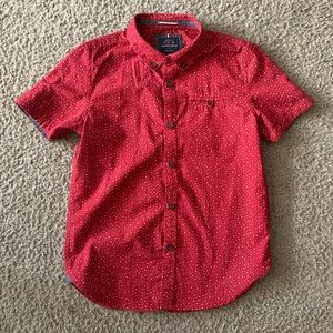 Cactus Boys Burgundy Polka Dot Button Down Shirt